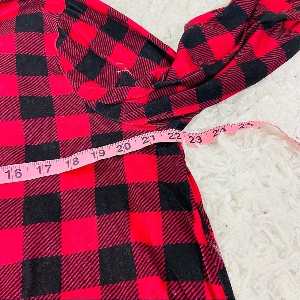 Celebrate together Red and Black buffalo Plaid Long Sleeve stretch mini Dress XL - Picture 13 of 13